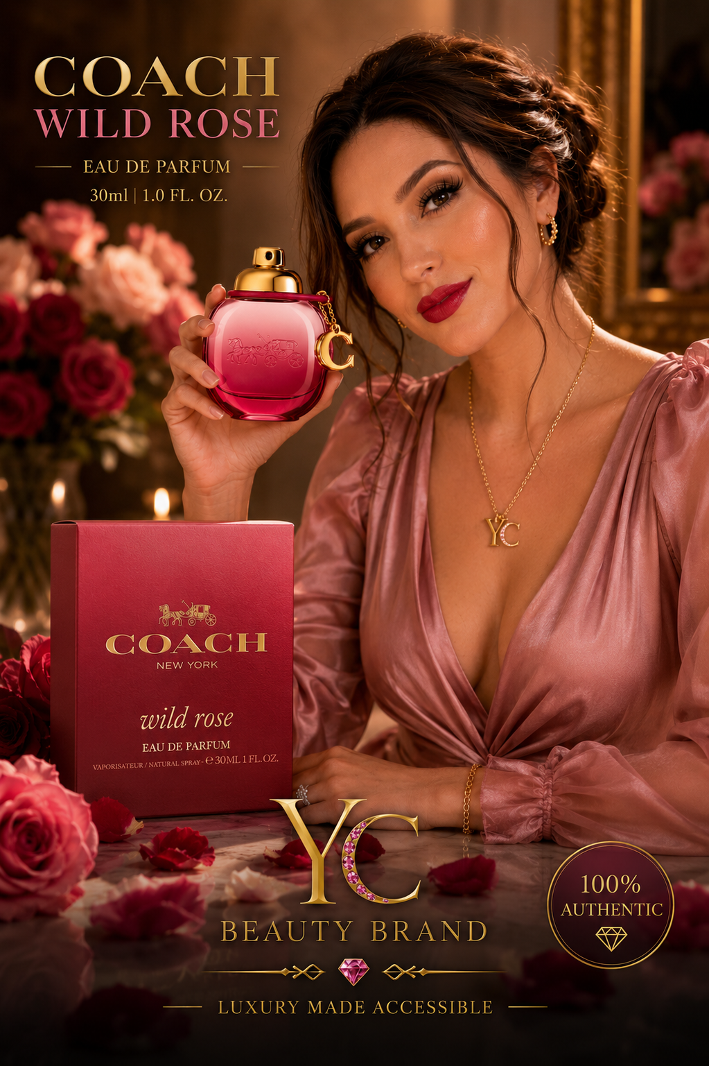 Coach Wild Rose Eau de Parfum 30ml | Romantic Floral Fruity Perfume for Women