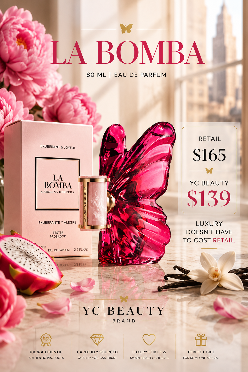 Carolina Herrera La Bomba Eau de Parfum 80ml (Tester) | Joyful, Feminine & Playful Fragrance