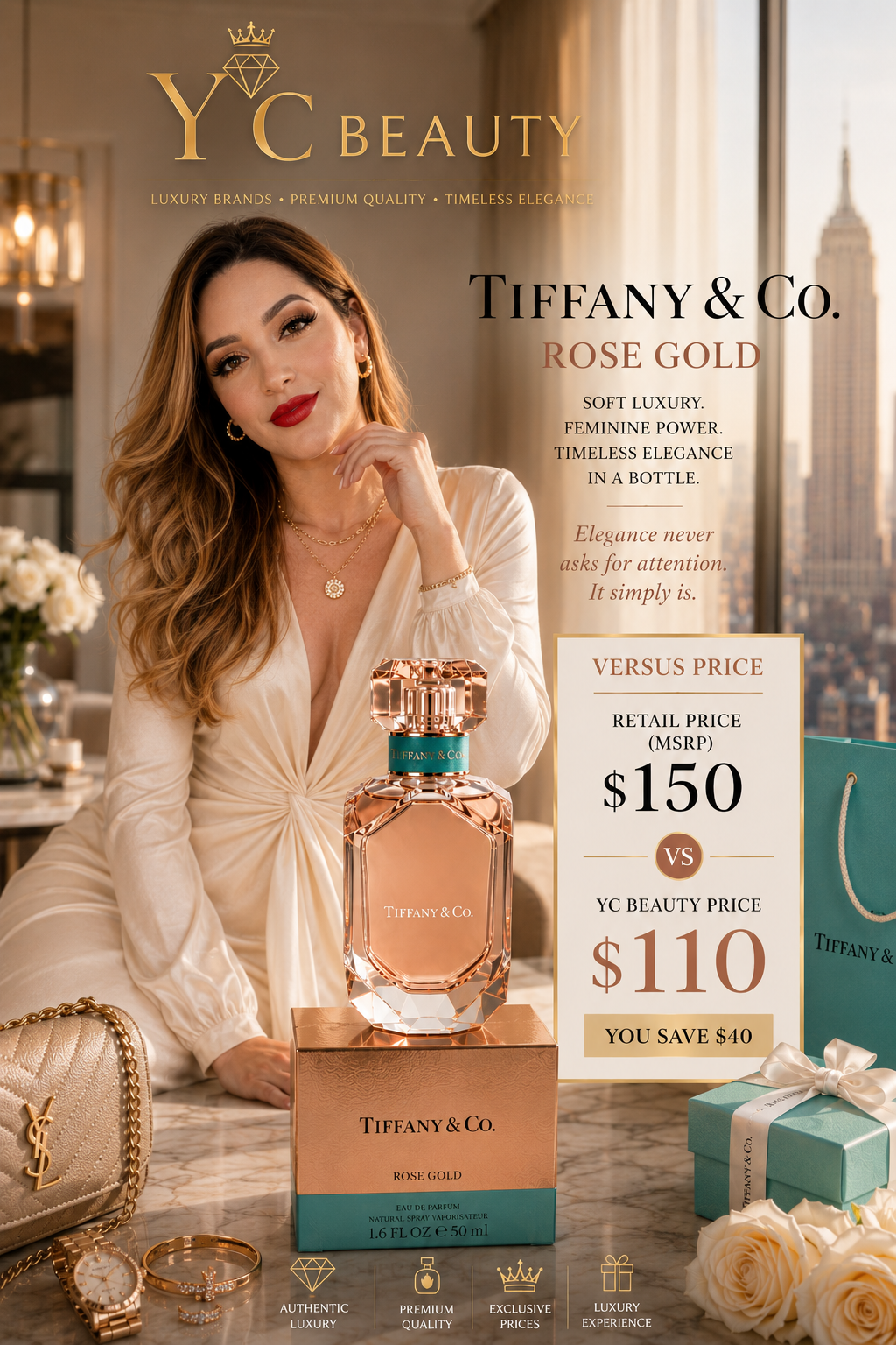 Tiffany & Co. Rose Gold Eau de Parfum 50 ML 1.6 FL OZ – 100% Authentic