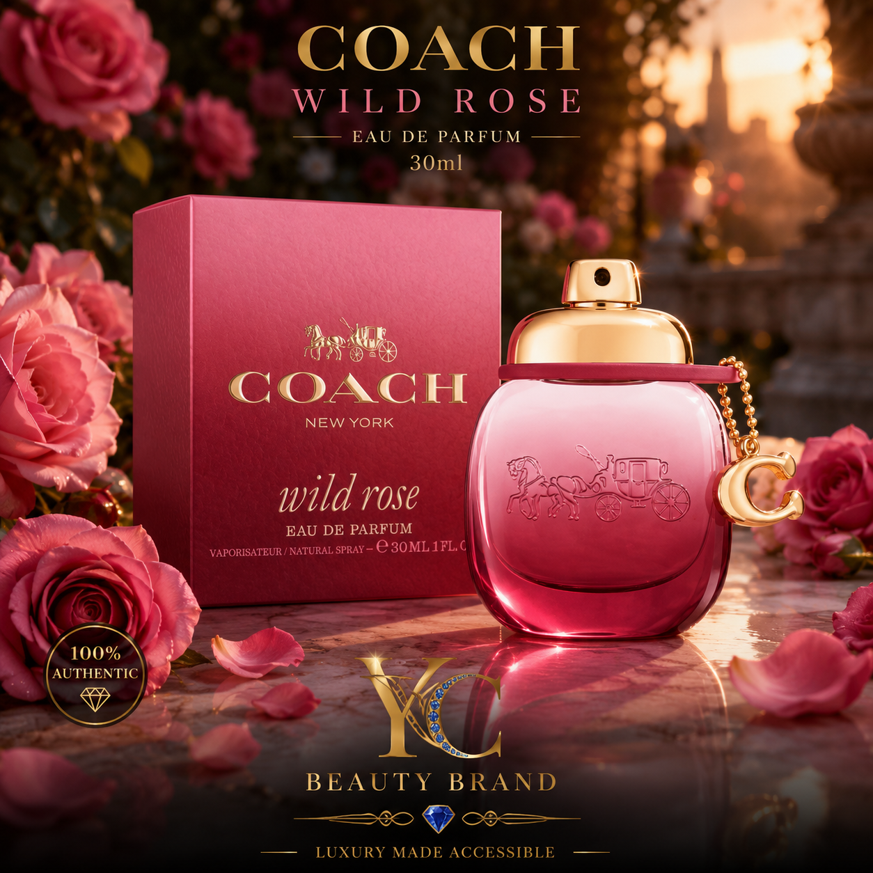 Coach Wild Rose Eau de Parfum 30ml | Romantic Floral Fruity Perfume for Women