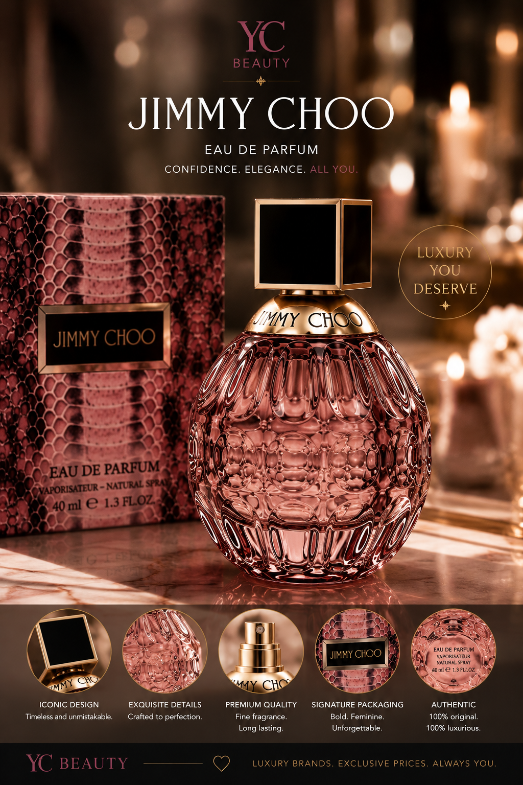 Jimmy Choo Eau de Parfum 40ml | Designer Luxury Fragrance