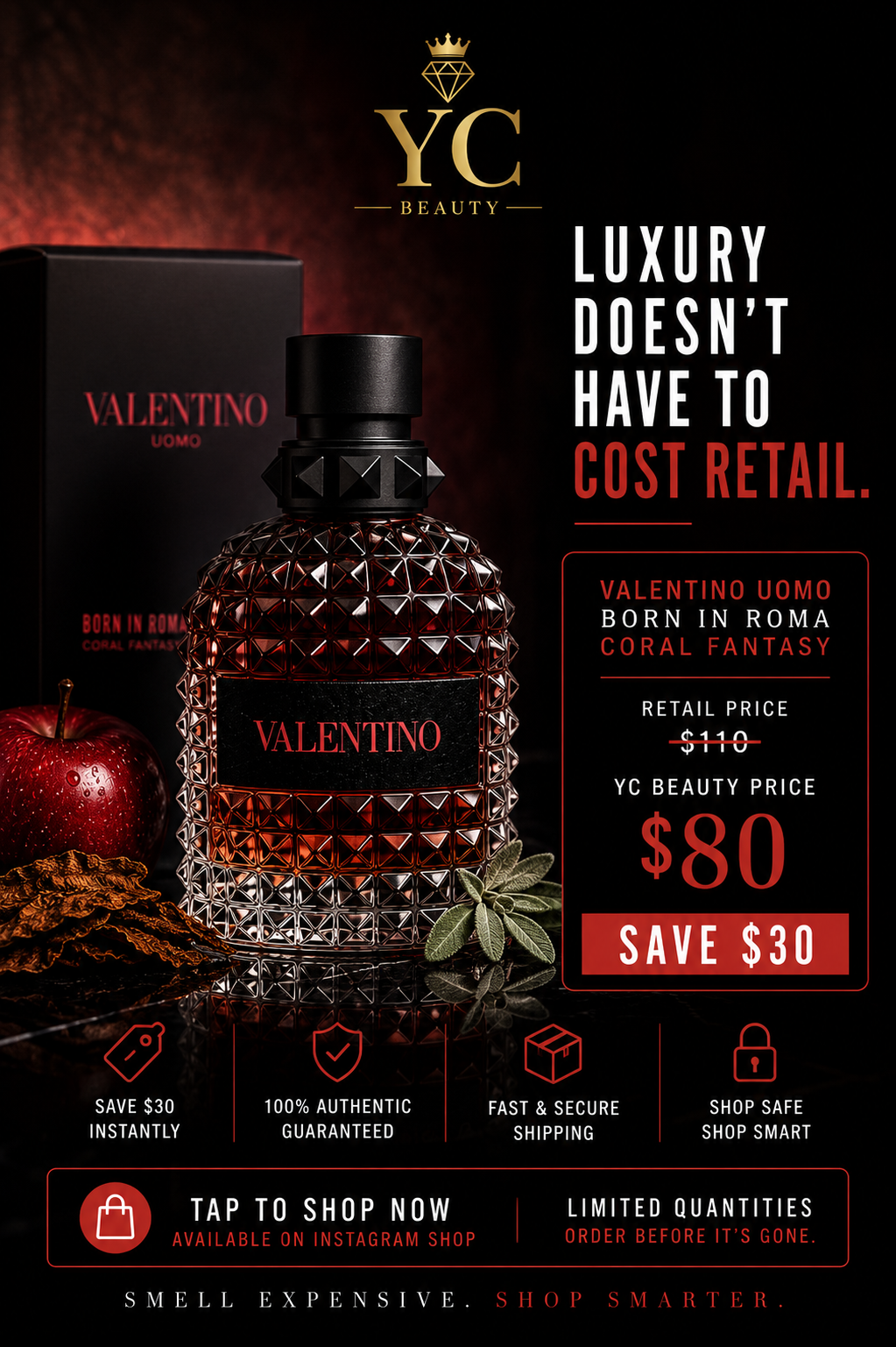 Valentino Uomo Born In Roma Coral Fantasy EDT 50ML – 100% Authentic