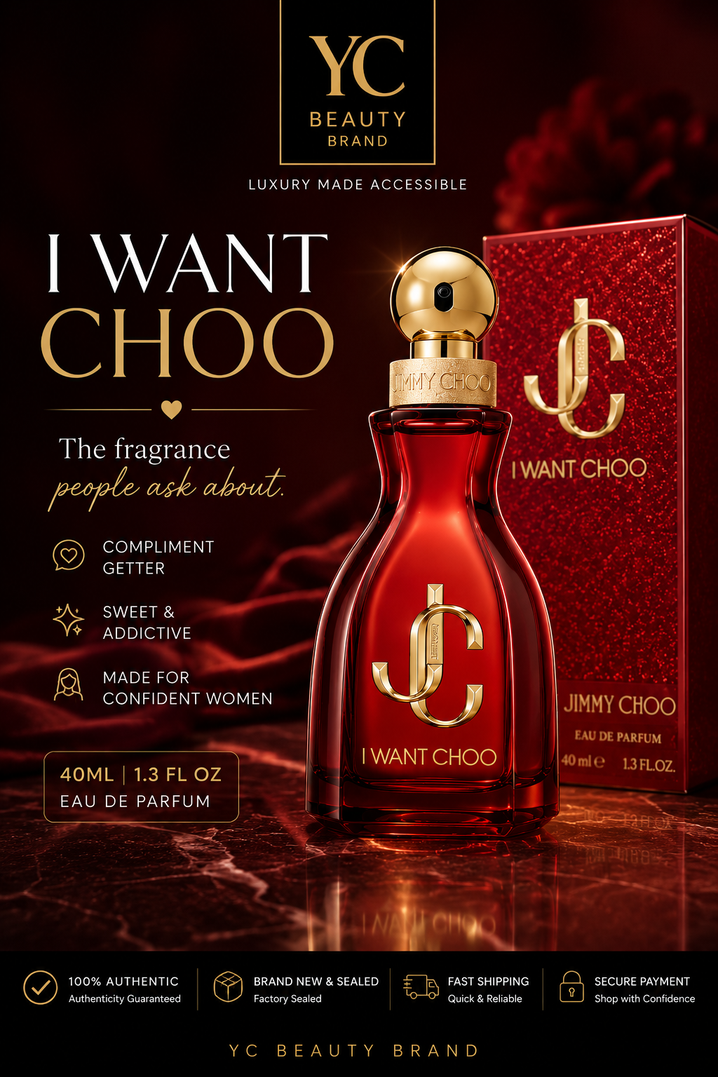 Jimmy Choo I Want Choo Eau de Parfum 40ml / 1.3oz – Women’s Designer Fragrance