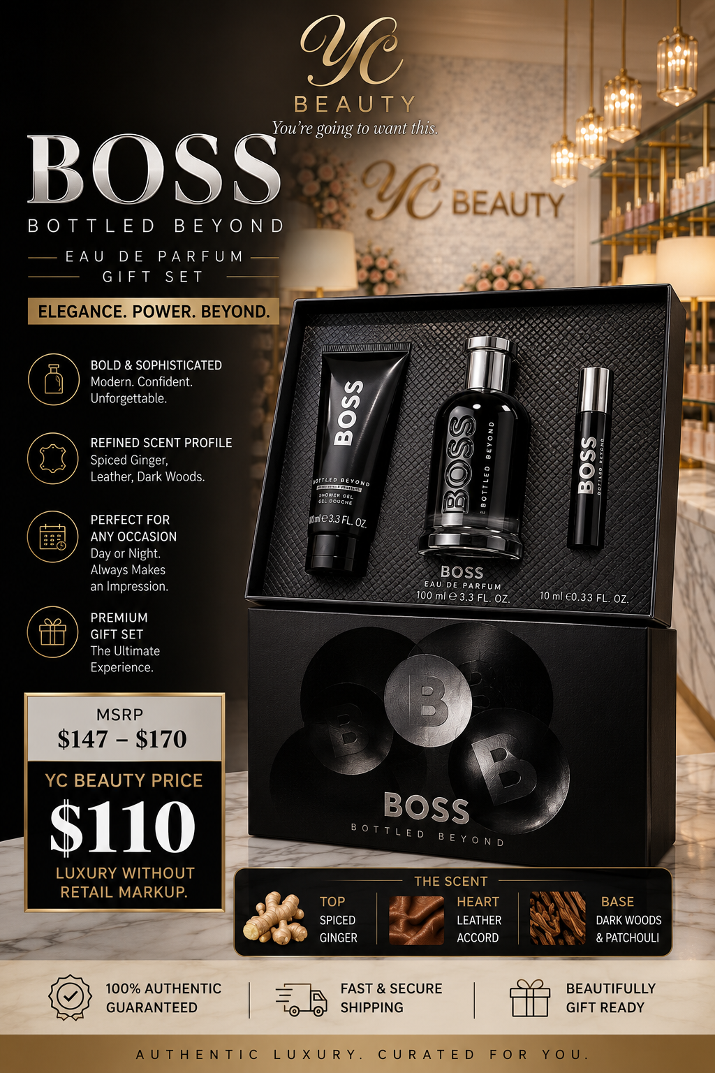 Hugo Boos Bottled Beyond Eau de Parfum Gift set 100 Ml