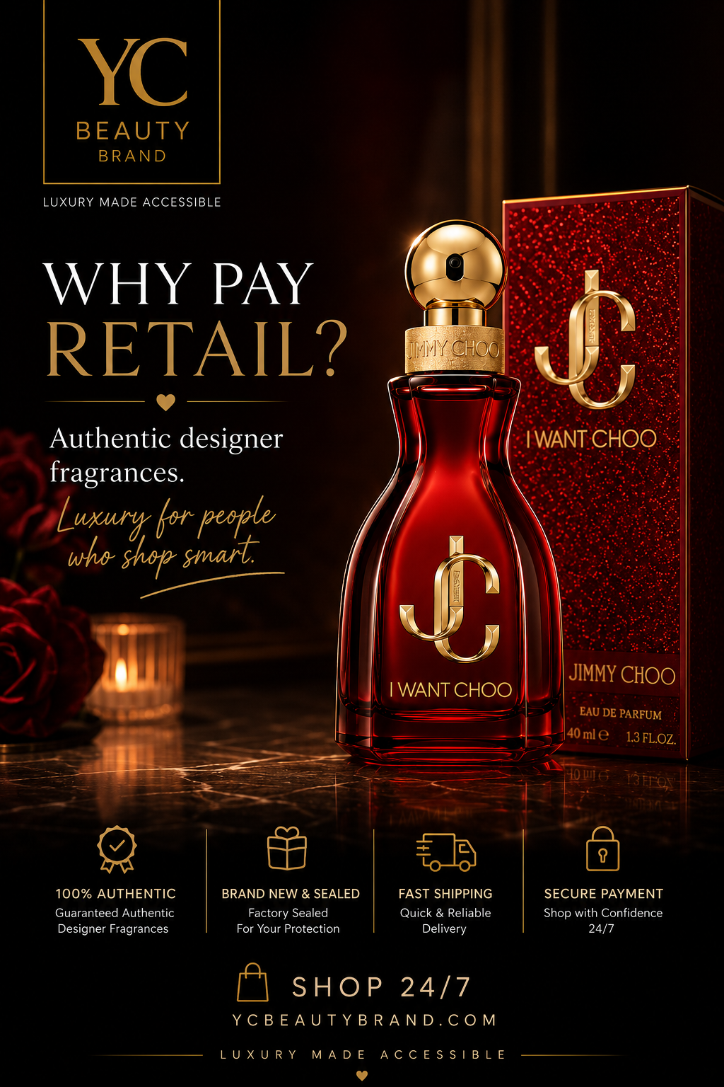 Jimmy Choo I Want Choo Eau de Parfum 40ml / 1.3oz – Women’s Designer Fragrance