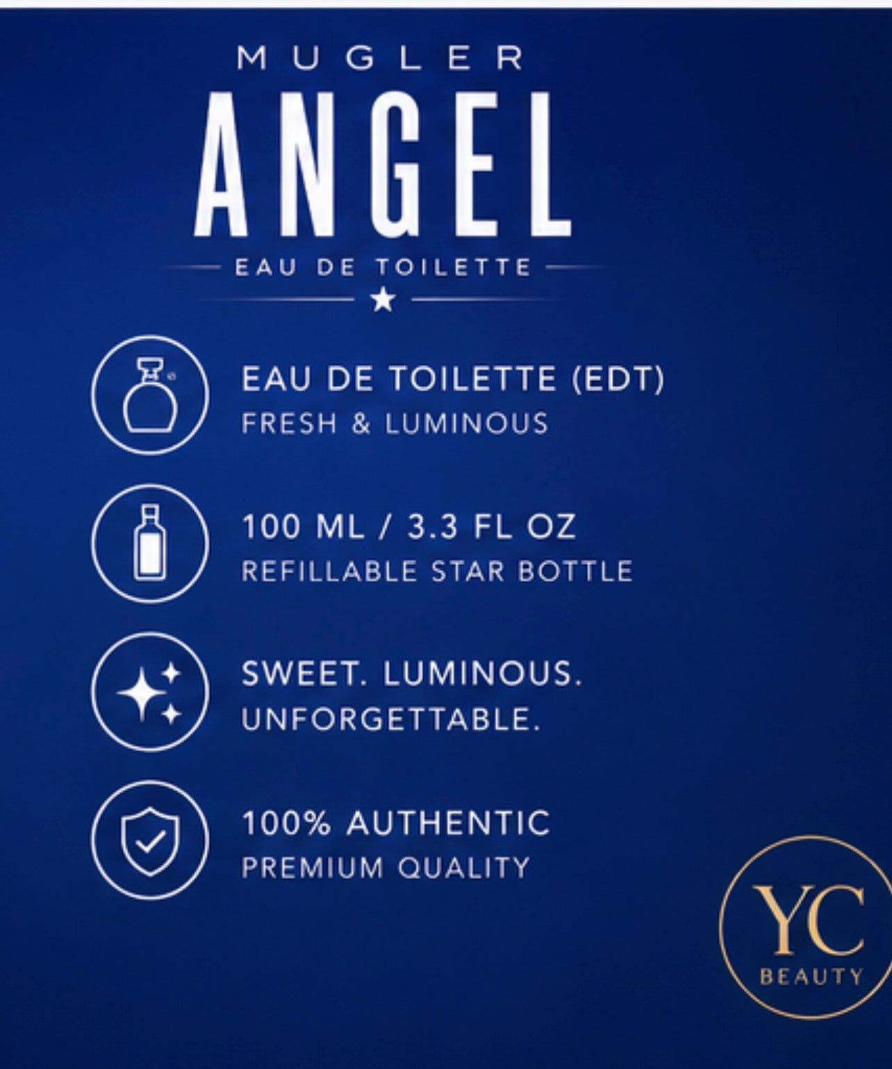 Mugler Angel Eau de Toilette EDT 100ML / 3.3 FL OZ