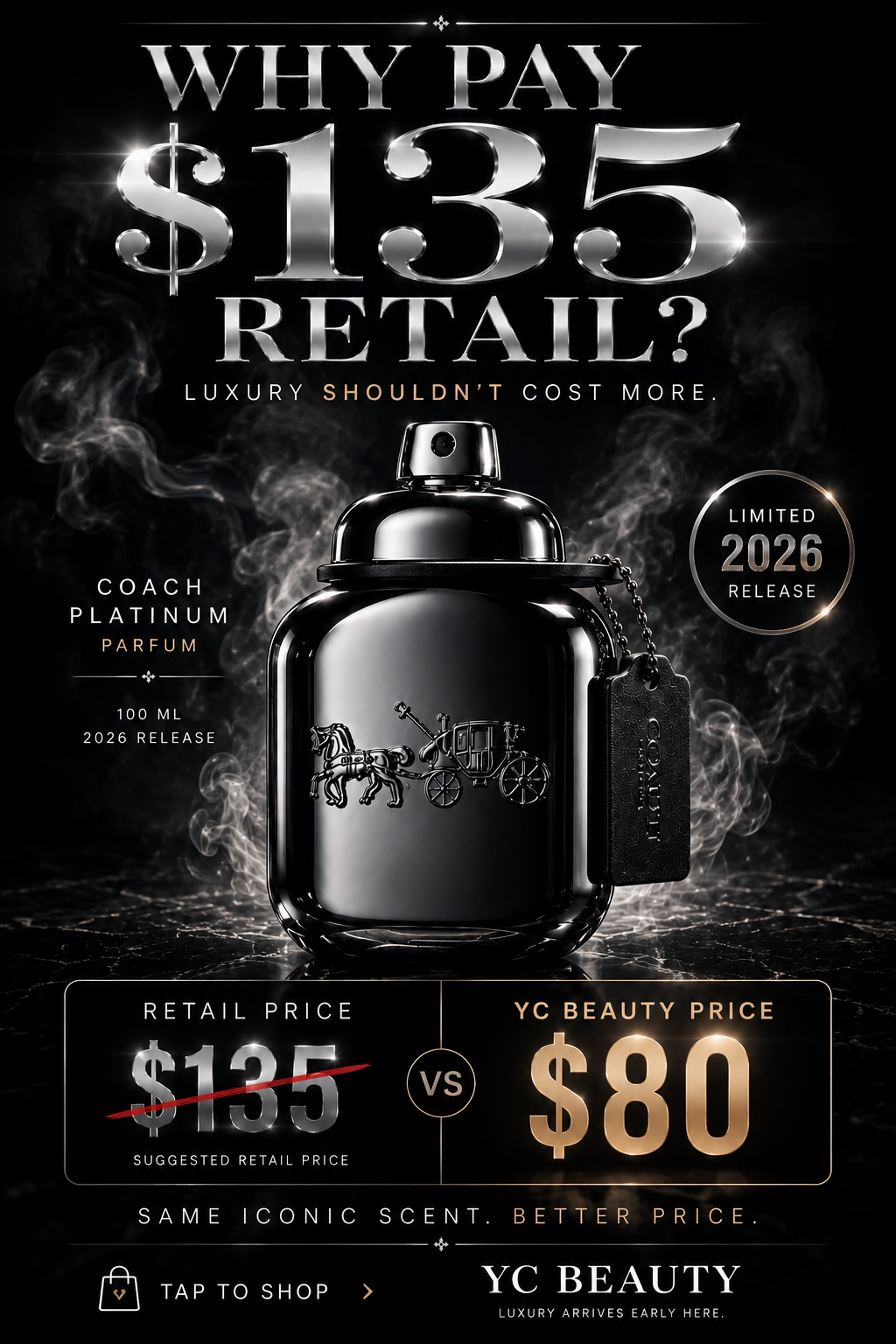 Coach Platinum Parfum 2026 Eau de Parfum 100ml | New Release at YC Beauty